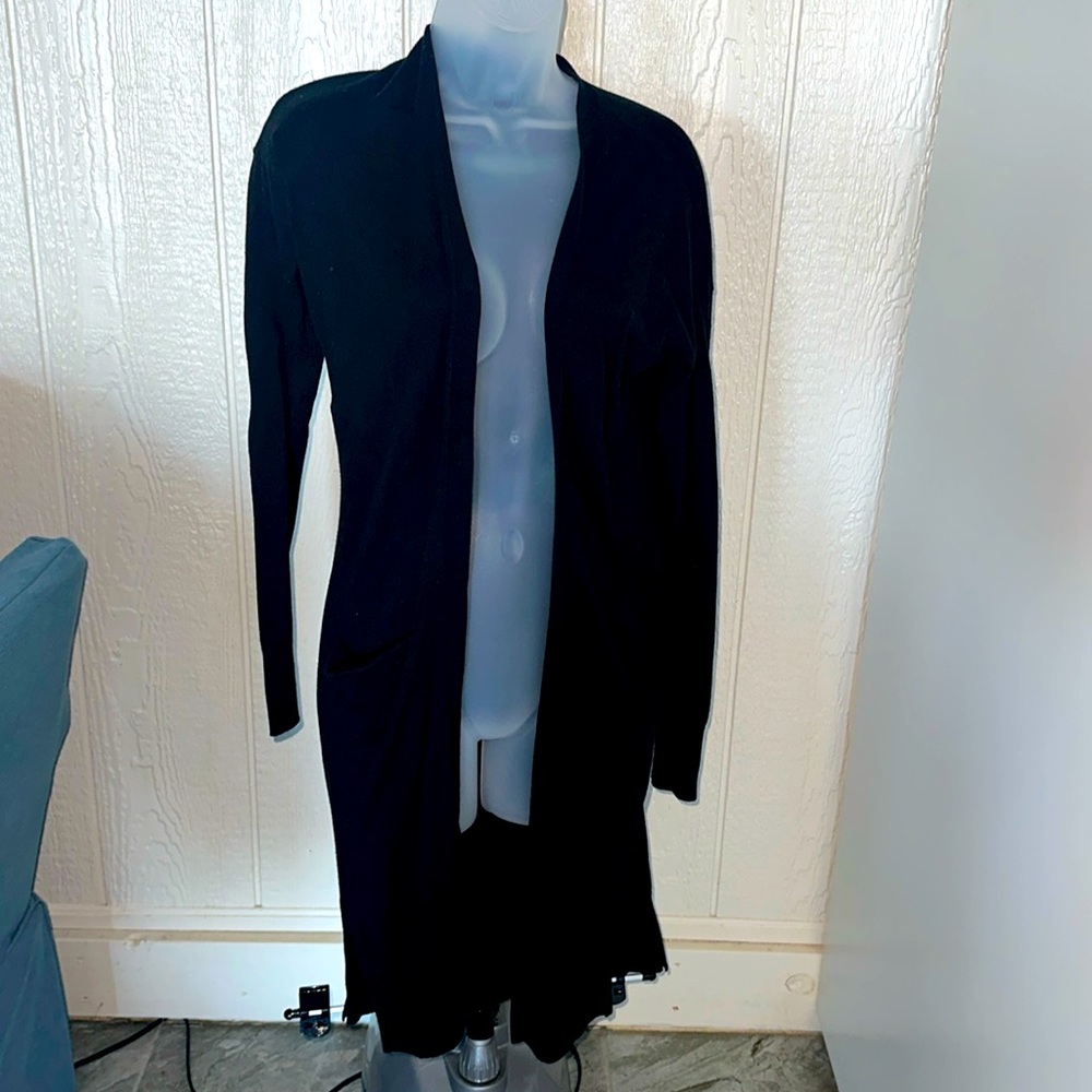Long sleeve cardigan duster with side pockets